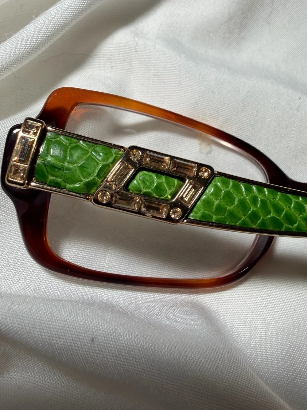 Judith Leiber Rare eyeglass frames lizard crystals